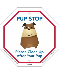 Pet Waste Station Sign - "Pup Stop" - Multi-color