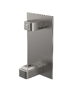 Wall-mounted bottle filler w/drip tray drain