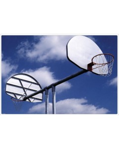 Sportsplay Double Basketball Backstop 4' Ext- Alum Fan/ Official Goal