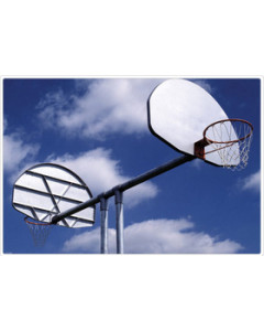 Sportsplay Double Basketball Backstop 6' Ext- Alum Fan/ Official Goal