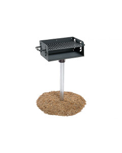 Ultrasite ADA ROTATING PEDESTAL GRILL W/ 3 1/2" O.D. POST (300 SQ. INCH) & UTILITY SHELF