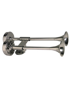 SCHMITT MARINE DELUXE SS  SHORTY DUAL TRUMPET HORN 12V [10012]