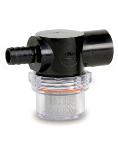 SHURFLO TWIST ON STRAINER 1/2" BARB INLET CLEAR BOWL [255-323]