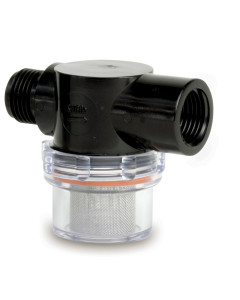 SHURFLO TWIST ON STRAINER 1/2" PIPE INLET CLEAR BOWL [255-313]