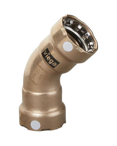 VIEGA MEGAPRESS 1" 45 DEGREE COPPER NICKEL ELBOW - DOUBLE [88100]