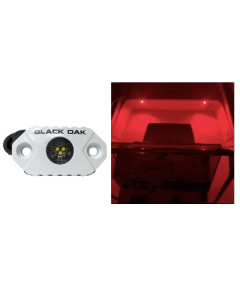 BLACK OAK MARINE ACCENT LIGHT RED LED WHITE HOUSING [MAL-R]
