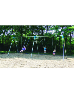 Ultraplay Double Bay Bipod Swing Set w/2 strap seats & 2 tot seats - Blue yokes [PBP-8-2SC-BLU]