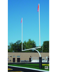 Gared Performance Sports  5 9/16” OD post, 6' offset, 20' uprights, plate mount, white, 18'6" crossbar [FGP602PW]  