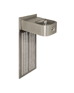 Satin-finish stainless steel with grille and back panel, touchless operation