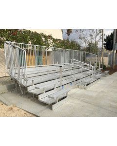 NRS 10 ROW "ADA" Bleachers, Seat Count: 99+4HC, with Vertical Picket Guardrail [NA-1021ADA_VP]