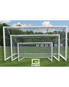 Gared Performance Sports  Touchline Striker™ Portable Soccer Goal, 7’ X 21’, Round Frame, all white powdercoat including backstays, INCLUDES NET   [SGRD721SPT]  