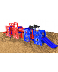 Kidstuff KidsVision Train Playsystem, #1004-201, Steel Decks [1004-201-S]